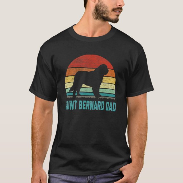 Camiseta Vintage Saint Bernard Dad  Dog (Anverso)