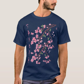 Camiseta Vintage Sakura Cherry Blossom japonés gráfico A