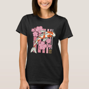 Camiseta Vintage Sakura Flor Koi Fish Sakura Automóvil japo