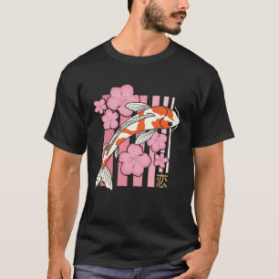Camiseta Vintage Sakura Flor Koi Fish Sakura Automóvil japo
