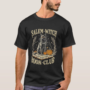 Camiseta Vintage Salem Witch Book Club Cat Halloween T Shir