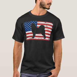 Camiseta Vintage Samoyed Dog Bandera estadounidense