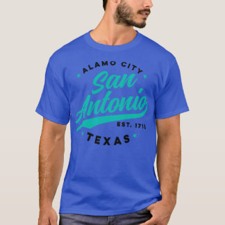 Camiseta Vintage San Antonio Alamo City Texas Verde azulada