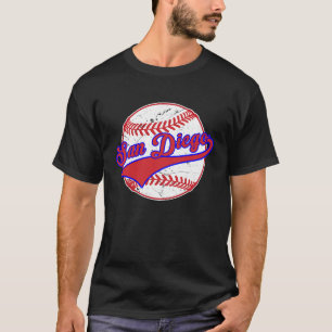 Camiseta Vintage San Diego Cityscape Baseball Para Hombres 