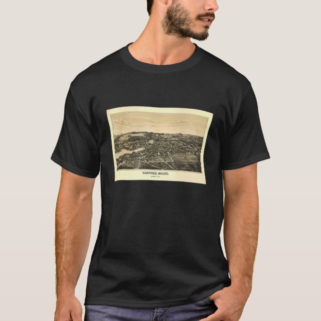 Camiseta Vintage Sanford ME Map  1889  (Anverso)