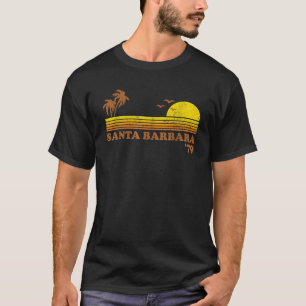 Camiseta Vintage Santa Barbara Beach California Retro Sunse