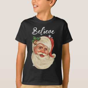 Camiseta Vintage Santa Claus Face cree familia de Navidades