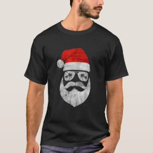 Camiseta Vintage Santa Claus Face Gafas de sol Barba Christ