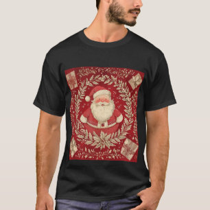 Camiseta Vintage Santa Claus Navidades Wreath T-Shirt