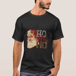 Camiseta Vintage Santa Claus Shirt Retro Leopard Print Buff