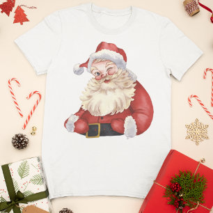 Camiseta Vintage Santa Claus Watercolor