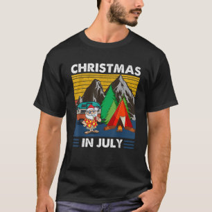 Camiseta Vintage Santa con campamento de bomberos de carpas