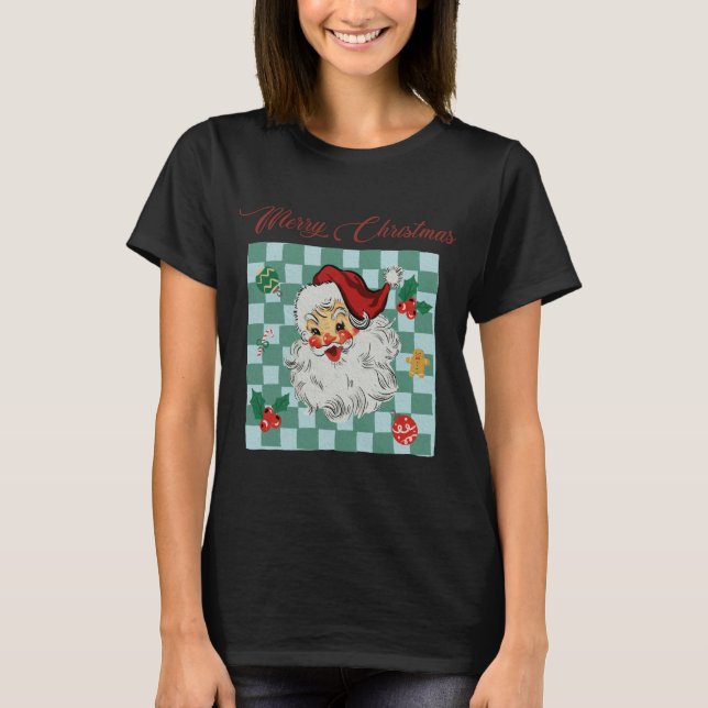 Camiseta Vintage Santa Merry Christmas Design (Anverso)