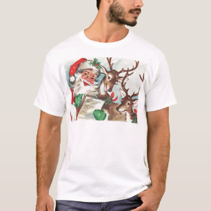 Camiseta Vintage Santa y reno