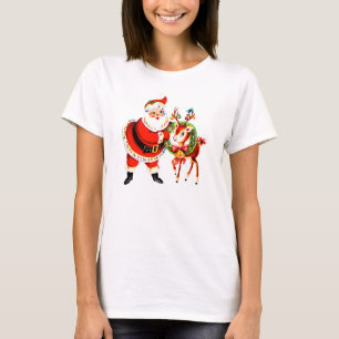 Camiseta Vintage Santa y reno