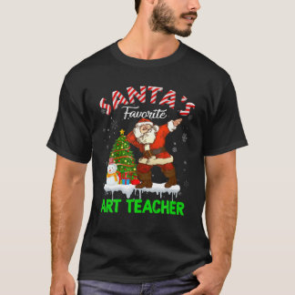 Camiseta Vintage Santa's Favorite Art Teacher Xmas Tree Sno