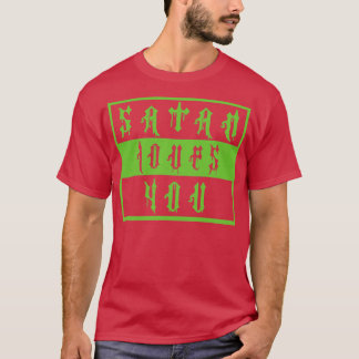 Camiseta Vintage Satan te ama ofensivo diciendo Neon Gree