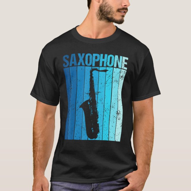 Camiseta Vintage Saxophone Jazz Music Saxophonist (Anverso)
