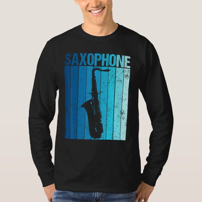 Camiseta Vintage Saxophone Jazz Music Saxophonist (Anverso)