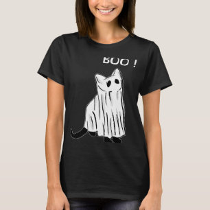 Camiseta vintage Scary gato negro con trajes espeluznantes
