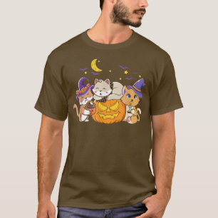 Camiseta Vintage Scary Halloween Black Cat Costume Bruja Ha