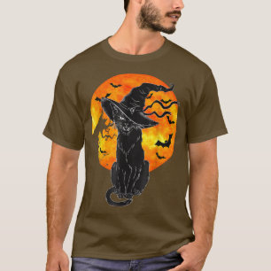Camiseta Vintage Scary Halloween Black Cat Costume Bruja Ha