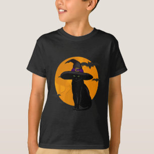 Camiseta Vintage Scary Halloween Black Cat Costume Bruja Ha