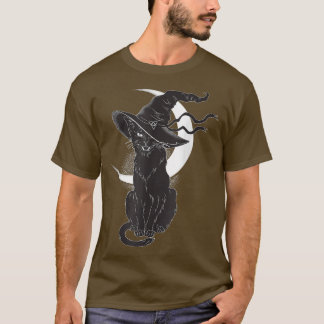Camiseta Vintage Scary Halloween Black Cat Costume Bruja Ha