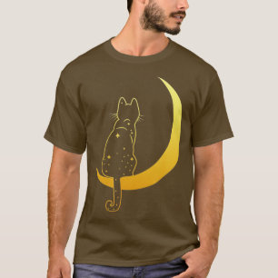Camiseta Vintage Scary Halloween Black Cat Costume Moon