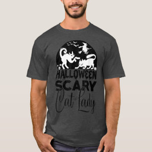 Camiseta Vintage Scary Halloween disstume a gato asustado