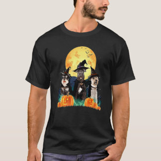 Camiseta Vintage Schnauzer Witch Pumpkin Halloween