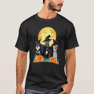 Camiseta Vintage Schnauzer Witch Pumpkin Halloween