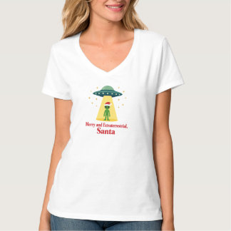 Camiseta Vintage Sci Fi Alien Christmas UFO For Santa Fans
