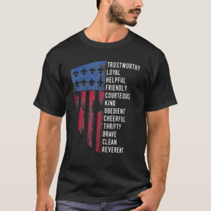 Camiseta Vintage Scouting Estados Unidos Bandera Ley de Esc