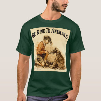 Camiseta Vintage sé amable con los animales Pequeño diseño 