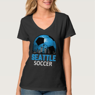 Camiseta Vintage Seattle Cityscape Soccer Para Hombres Muje