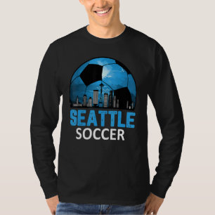 Camiseta Vintage Seattle Cityscape Soccer Para Hombres Muje