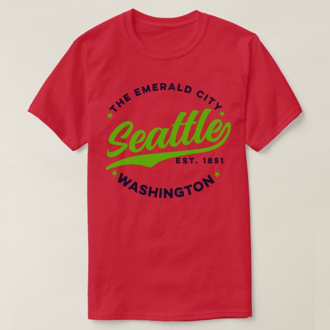 Camiseta Vintage Seattle Emerald City Washington USA 1 (Diseño del anverso)
