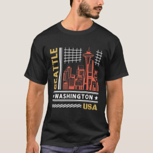Camiseta Vintage Seattle Skyline