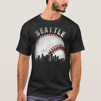 Camiseta Vintage Seattle Skyline City Baseball