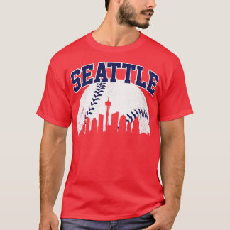 Camiseta Vintage Seattle Skyline City Gameday Retro Vintage