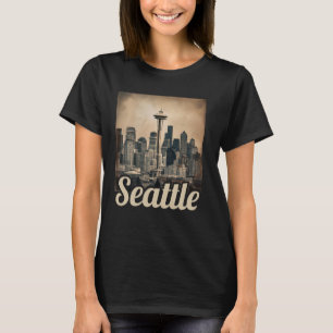 Camiseta Vintage Seattle Washington Skyline Cityscape 80s 7