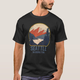 Camiseta Vintage Seattle Washington Wa Mountains Hike Hikin