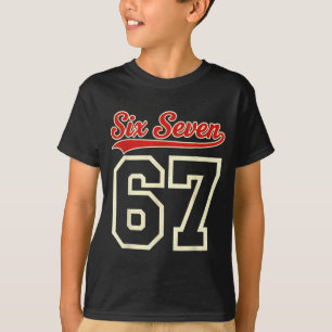 Camiseta Vintage Seis Siete 67 Meme Retro 6 7 Número