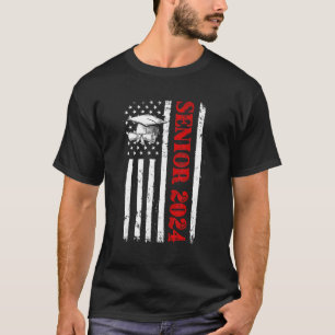 Camiseta Vintage Senior American Flag Graduation USA Class