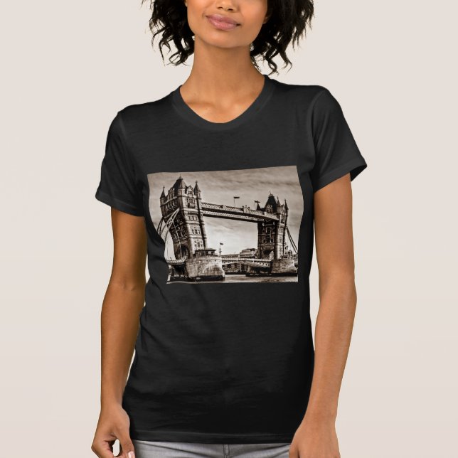 Camiseta Vintage Sepia London Tower Bridge (Anverso)