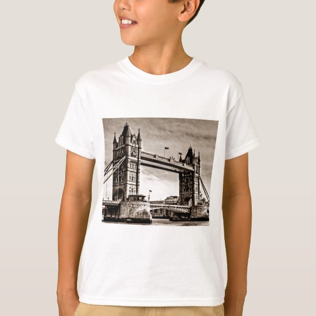 Camiseta Vintage Sepia London Tower Bridge (Anverso)