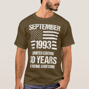 Camiseta Vintage September 1993 Limited Edition 30 Years Of