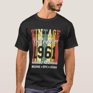 Camiseta Vintage Septiembre 1961 Cumpleaños