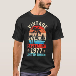 Camiseta Vintage Septiembre 1977 Feliz cumpleaños 45 Years 